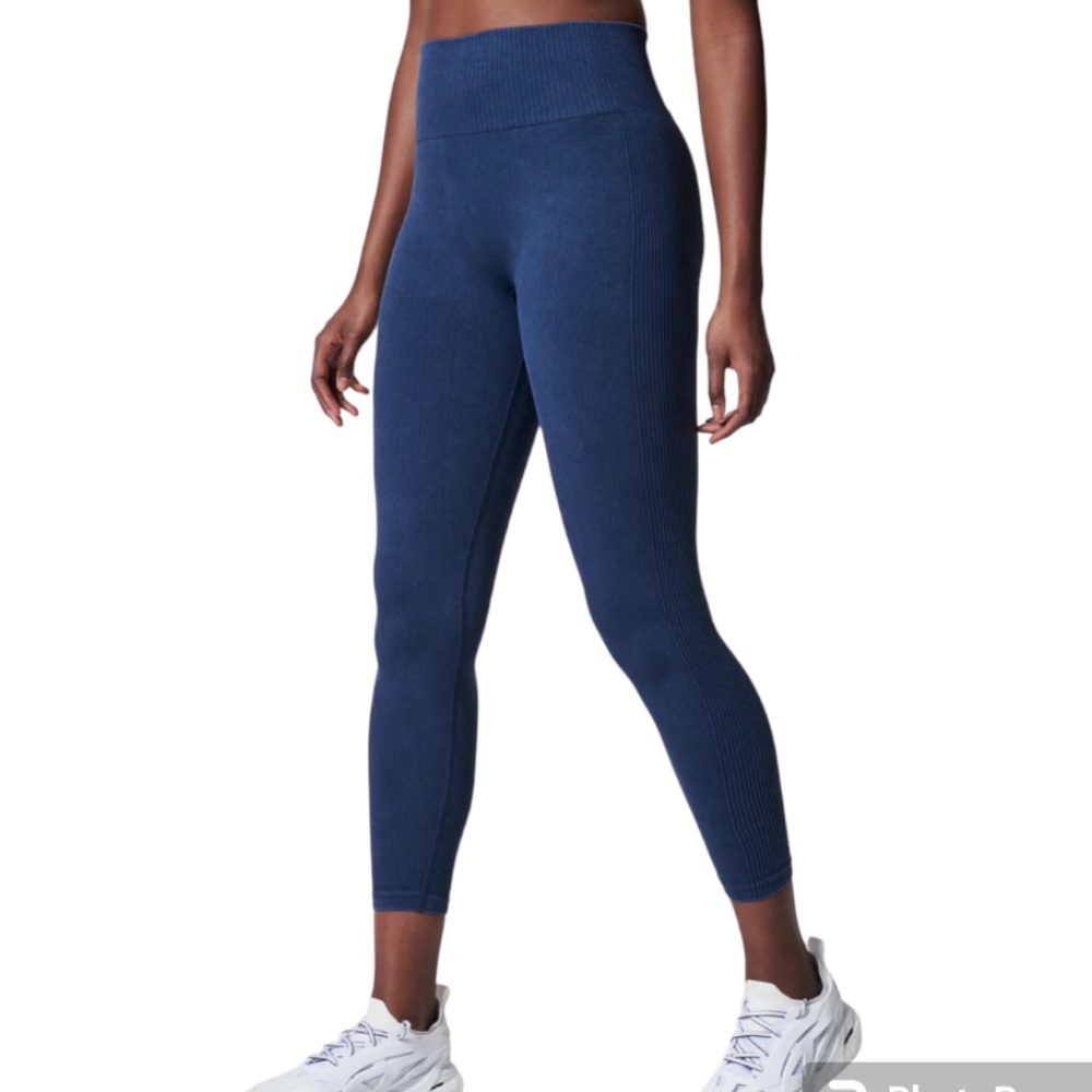 Spanx Soft Stretch Seamless Leggings Midnight Navy Size M